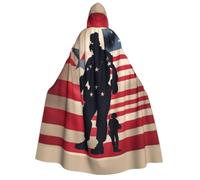 JGHHOUN Cape à capuche avec imprimé soldats militaires américains pour carnaval, cosplay, Halloween