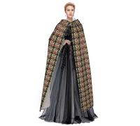 JGHHOUN Cape à capuche avec imprimé têtes de mort et fleurs colorées pour adultes, accessoire de costume, carnaval, cosplay, fête sur le thème des vampires