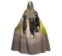 JGHHOUN Cape à capuche avec revêtement plat pour adultes - Motif empreintes de pattes - Accessoire de costume - Carnaval - Cosplay - Vampire - Fête sur le thème des vampires