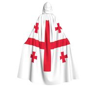 JGHHOUN Cape à capuche imprimée drapeau de la Géorgie pour adultes Accessoire de costume Carnaval Cosplay Vampire fête sur le thème des vampires