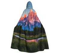 JGHHOUN Cape à capuche imprimée parc national de Grand Teton pour adultes Accessoire de costume Carnaval Cosplay Vampire fête sur le thème des vampires