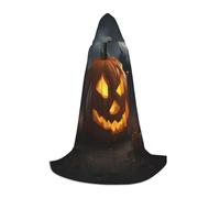 JGHHOUN Cape à capuche pour adulte avec imprimé citrouille d'Halloween pour cosplay, carnaval, événements, plein air, voyage, famille