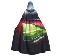 JGHHOUN Cape à capuche pour adultes avec impression de champ Satdium et lumière de nuit - Accessoire de costume pour carnaval, cosplay, fête sur le thème des vampires