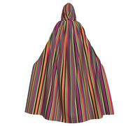 JGHHOUN Cape à capuche unisexe avec imprimé rayé coloré arc-en-ciel 185 cm | Cape décontractée sur le thème de vampire pour carnaval, cosplay, vacances, polyvalent