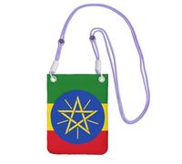JGHHOUN Drapeau de l'Éthiopie Imprimé Mode Mince Sac à Bandoulière Léger Imperméable Mobile Cell Pouch Usage quotidien, violet, Taille unique