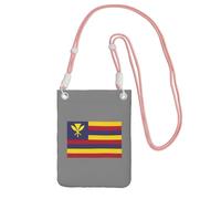 JGHHOUN Drapeau du Royaume d'Hawaï Imprimé Mode Mince Sac à Bandoulière Léger Imperméable Pochette Mobile Cell Pouch Usage Quotidien, rose, Taille unique