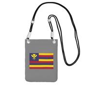 JGHHOUN Drapeau du Royaume d'Hawaï Imprimé Mode Mince Sac à Bandoulière Léger Imperméable Pochette Mobile Cell Pouch Usage Quotidien, Noir , Taille unique
