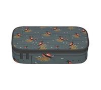 JGHHOUN Grande trousse à crayons avec imprimé hirondelle grange en graphite pour adolescents