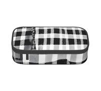 JGHHOUN Grande trousse de rangement à carreaux noirs et blancs pour adolescents