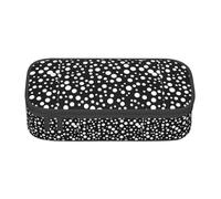 JGHHOUN Grande trousse de rangement à pois blancs et noirs pour adolescents