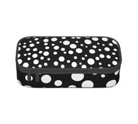 JGHHOUN Grande trousse de rangement à pois blancs et noirs pour adolescents