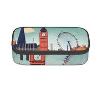 JGHHOUN Grande trousse de rangement « I Love London » imprimée pour adolescents