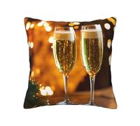 JGHHOUN Housses de coussin carrées avec imprimé tasse de vin pour canapé, chambre à coucher, bureau, salon