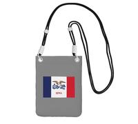 JGHHOUN Iowa State Flag Print Fashion Slim Sac à bandoulière léger et étanche pour téléphone portable Usage quotidien, Noir , Taille unique