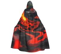 JGHHOUN Kilauea Cape à capuche pour adulte Imprimé volcans Cosplay Carnaval Fête saisonnière
