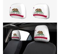 JGHHOUN Lot de 2 housses d'appui-tête de voiture avec imprimé drapeau de l'État de Californie - Accessoires d'intérieur - Décoration quotidienne