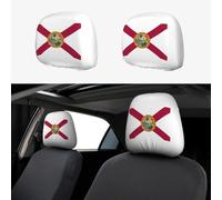 JGHHOUN Lot de 2 housses d'appui-tête de voiture avec imprimé drapeau de l'État de Floride - Doux - Accessoires d'intérieur - Décoration quotidienne