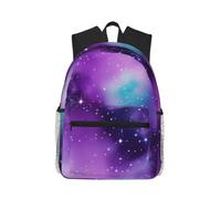 JGHHOUN Magic Galaxy Sky Purple Print Sac à dos décontracté léger et confortable Double sac à bandoulière pour voyage randonnée extérieur