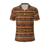 JGHHOUN Polo polyvalent imprimé africain respirant confortable à manches courtes vêtements d'été décontractés, Noir , 3XL