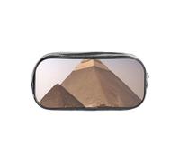 JGHHOUN Pyramides d'Égypte Imprimée Transparente Papeterie Organisateur Transparent Trousse à Crayon Bureau Fournitures