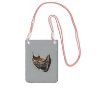 JGHHOUN Sac à bandoulière fin et léger avec imprimé bateaux vikings pour téléphone portable, usage quotidien, rose, Taille unique