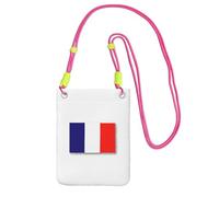 JGHHOUN Sac à bandoulière léger et étanche pour téléphone portable - Motif drapeau français - Utilisation quotidienne, Fuchsia, Taille unique