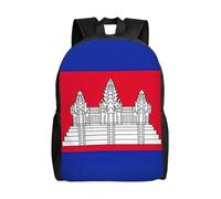 JGHHOUN Sac à dos imperméable élégant imprimé drapeau du Cambodge unisexe pour le travail, les voyages, la randonnée, le camping, la salle de sport