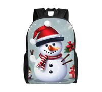 JGHHOUN Sac à dos unisexe étanche avec imprimé bonhomme de neige joyeux Noël pour le travail, les voyages, la randonnée, le camping, la salle de sport