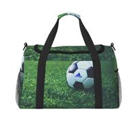 JGHHOUN Sac à main polyvalent avec imprimé ballon de football sur herbe - Sac à main léger et pliable - Sac à bandoulière pour le camping et la pêche