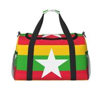 JGHHOUN Sac à main polyvalent avec imprimé drapeau du Myanmar - Sac fourre-tout léger et pliable - Sac à bandoulière pour camping, pêche