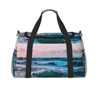 JGHHOUN Sac à main polyvalent avec imprimé vagues de l'océan - Sac à main léger et pliable - Sac à bandoulière pour le camping et