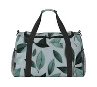 JGHHOUN Sac à main polyvalent léger et pliable avec imprimé feuilles gris menthe pour camping, pêche