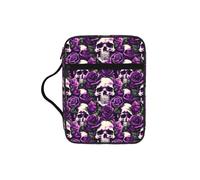JGHHOUN Sac de rangement polyvalent avec imprimé tête de mort et roses violettes