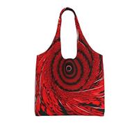 JGHHOUN Sac fourre-tout unisexe en toile avec impression spirale Motif vortex de fleurs rouges Taille XL