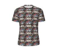 JGHHOUN T-shirt à manches courtes pour homme imprimé plaque d'immatriculation ancienne respirant léger été mode gym entraînement décontracté, Noir , 3XL