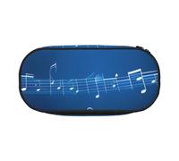 JGHHOUN Trousse à crayons avec impression notes de musique bleues - Grande capacité - Trousse à crayons - Avec fermeture éclair - Fournitures de bureau