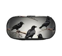 JGHHOUN Trousse à crayons avec imprimé corbeau noir sur une branche - Grande capacité - Avec fermeture éclair - Outils de maquillage - Fournitures de bureau