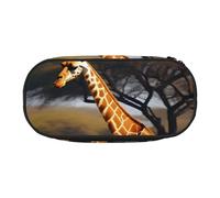 JGHHOUN Trousse à crayons spacieuse avec fermeture éclair - Grande capacité - Fournitures de bureau - Motif girafe africaine