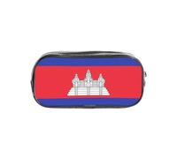 JGHHOUN Trousse transparente avec imprimé drapeau du Cambodge pour fournitures de bureau