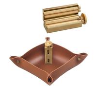 JGJUUZ Rouleau à Cigarettes en Laiton Za Wheel Joint Roller, Machine à Rouler Les Cigarettes en cuivre Pur Fait à la Main Prend en Charge Le Papier à Cigarettes de 70 mm,Square,Set B