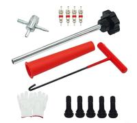 JGmotorfi Kit d'outils de valve de pneu à changement rapide de 13 pièces pour voitures, VTT, camions, motos, extracteur de tige de valve, outil de crochet, outil de valve à 4 voies, valves TR413,