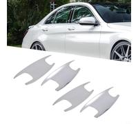 JGmotorfi Lot de 4 enjoliveurs décoratifs pour poignée de porte pour Mercedes Classe C et Classe Compatible avec les modèles W205 et X253