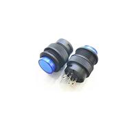 JGNAYRKJQI Lot de 20 Micro-interrupteurs d'alimentation à LED, Verrouillage avec Bouton Circulaire, Interrupteur à clé Universel, 16 mm, 3 A, 250 V, 4 Broches, R16-503AD(R16-503AD Blue)