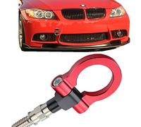 JGR Crochet de remorquage Style Course en Aluminium CNC à Visser sur Pare-Chocs Avant arrière Compatible BMW Série 3 E36 E46 E90 E91 E92 E93 318 320 323 325 328 330 335 M3 1992 à 2012, Rouge