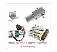 JGY370 DC 6V 12V 24V Dual Double Shaft electronic starter+Bracket+Speed Controller+Power Supply Metal Gear Worm Reduction Turbo Gear electronic starter RUAJOGYNVM(24V 50RPM,Package B)