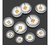 JgYiAngBq Bouton, 20 pièces Boutons en résine Marguerite Boutons de Couture à la Main Boutons artisanaux for Coudre des vêtements artisanaux de Bricolage 11,5-30 mm (Color : White 20pcs, Size : 18mm)