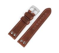 JgYiAngBq Bracelet de montre, boucle, bracelets en cuir à double rangée trous 20 mm 22 rivets véritable remplacement for hommes