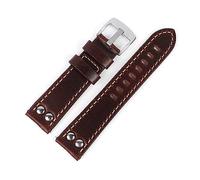 JgYiAngBq Bracelet de montre, boucle, bracelets en cuir à double rangée trous 20 mm 22 rivets véritable remplacement for hommes