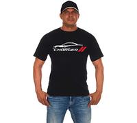 JH DESIGN GROUP Dodge Charger Silhouette T-Shirt à Manches Courtes et col Rond pour Homme - Noir - Taille XL