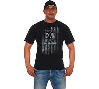 JH Design Group Dodge Ram T-Shirt à col Rond pour Homme Motif Drapeau américain Noir, Noir, Taille L